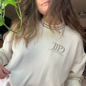 Taylor Swift The Tortured Poets Department White Crewneck Sweater